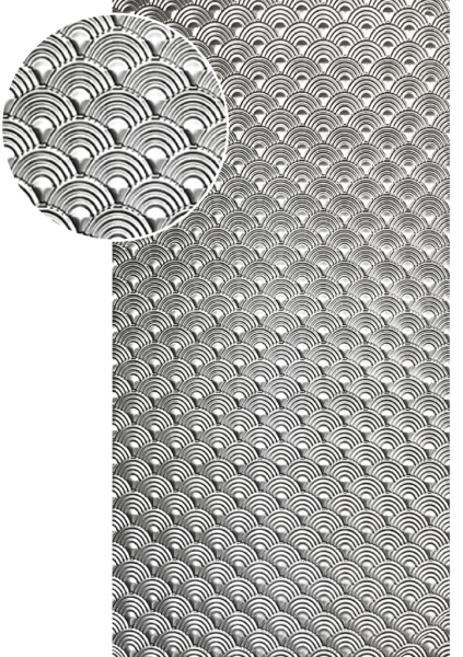3D plech lisovaný vzor DUHA, Plech pozinkovaný 2000 x 1000 x 1,2 mm