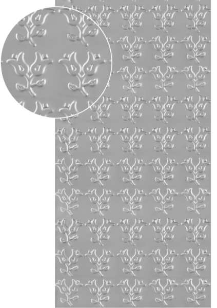 3D plech lisovaný vzor KVĚT 1, Plech pozinkovaný 2000 x 1000 x 1,2 mm