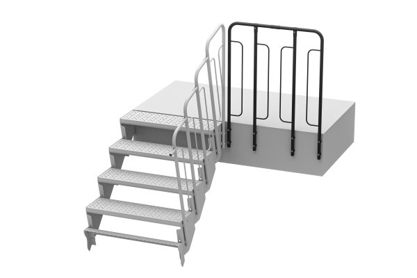 Zábradlí s výplní k podestě, modul 90 a mezipatro pozink + barva